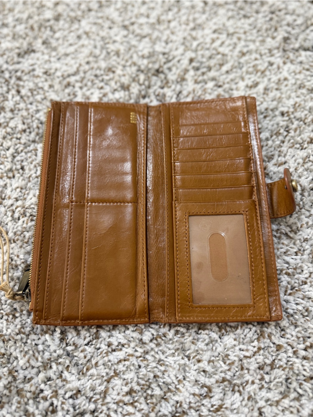 Hobo Continental Cognac Leather Wallet Card Holder